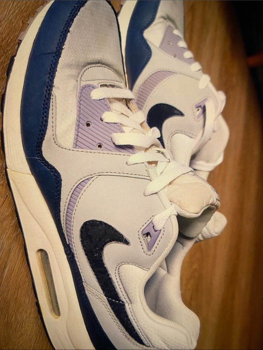 Nike Women’s White, Navy & Lavender Retro Runner Sneakers